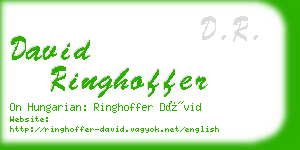 david ringhoffer business card